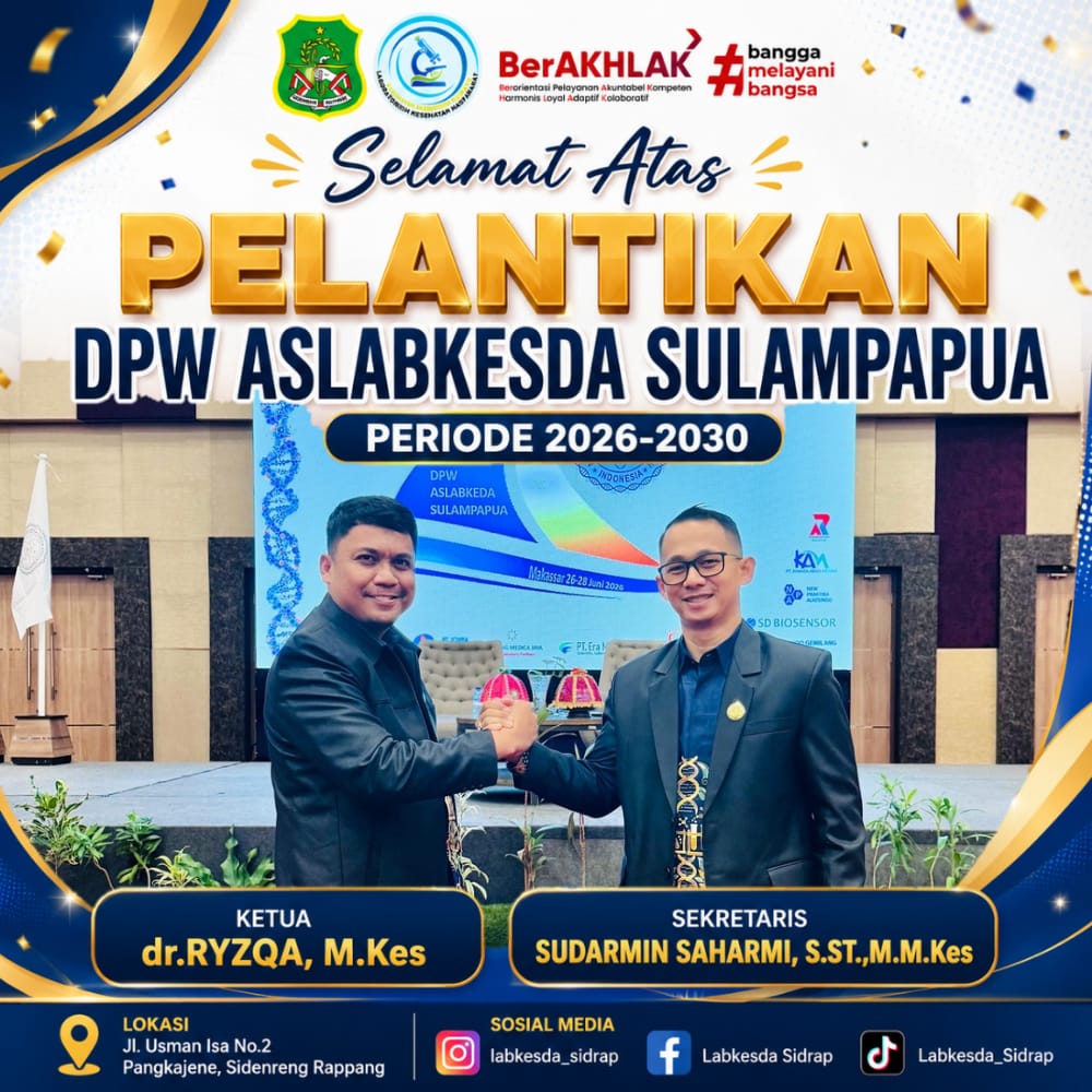 Selamat atas Pelantikan Pengurus DPW ASLABKESDA SULAMPAPUA Periode 2026–2030
